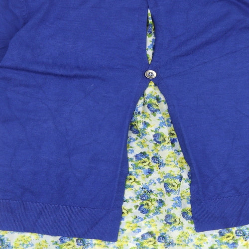 South Womens Blue Round Neck 100% Cotton Pullover Jumper Size 10