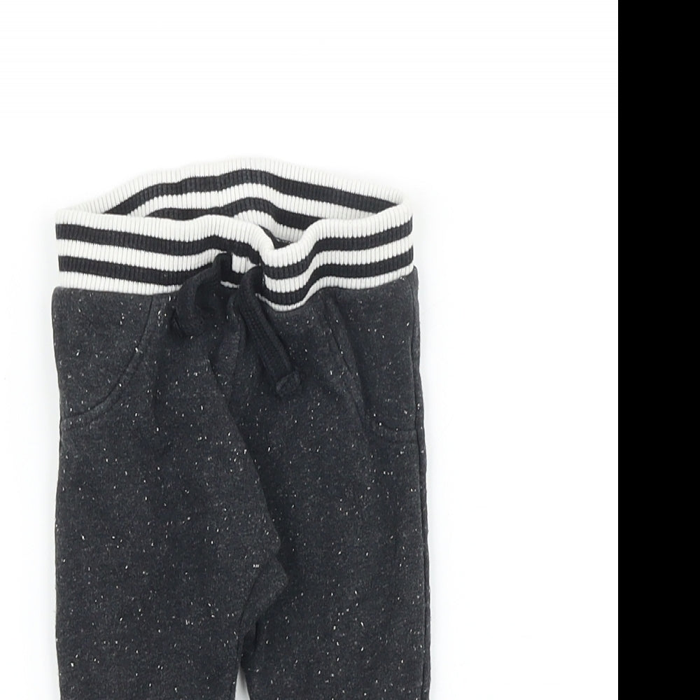 Nutmeg Baby Grey 100% Cotton Jogger Trousers Size 3-6 Months Tie
