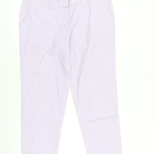 Warehouse Womens Purple Cotton Chino Trousers Size 12 L27 in Regular Zip