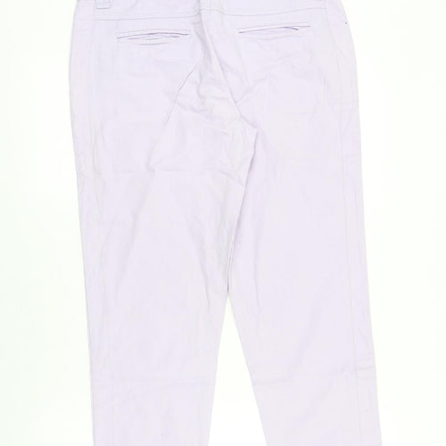 Warehouse Womens Purple Cotton Chino Trousers Size 12 L27 in Regular Zip
