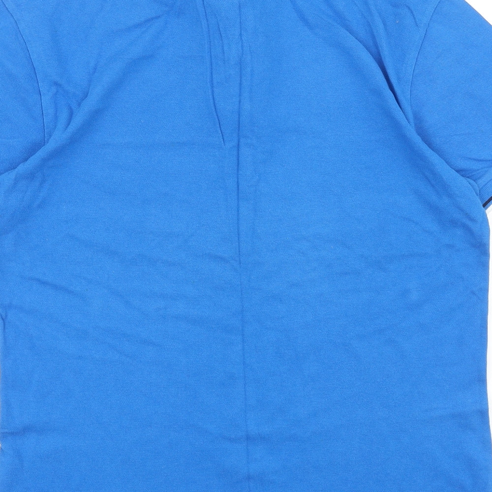 Crew Clothing Mens Blue 100% Cotton Polo Size S Collared Button