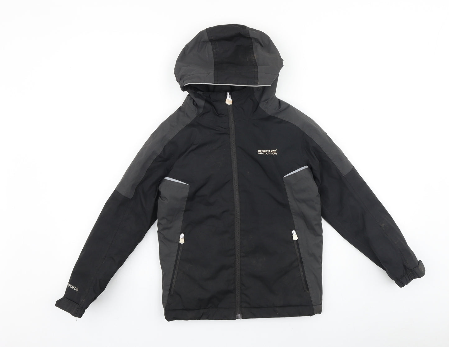 Regatta Boys Black Windbreaker Jacket Size 7-8 Years Zip