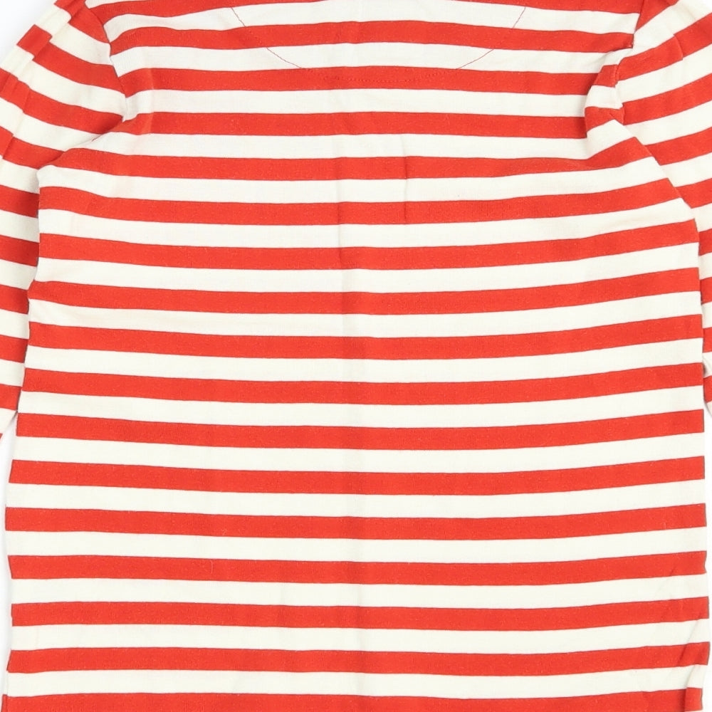 Mini Boden Girls Red Striped 100% Cotton Pullover T-Shirt Size 11-12 Years Round Neck Pullover
