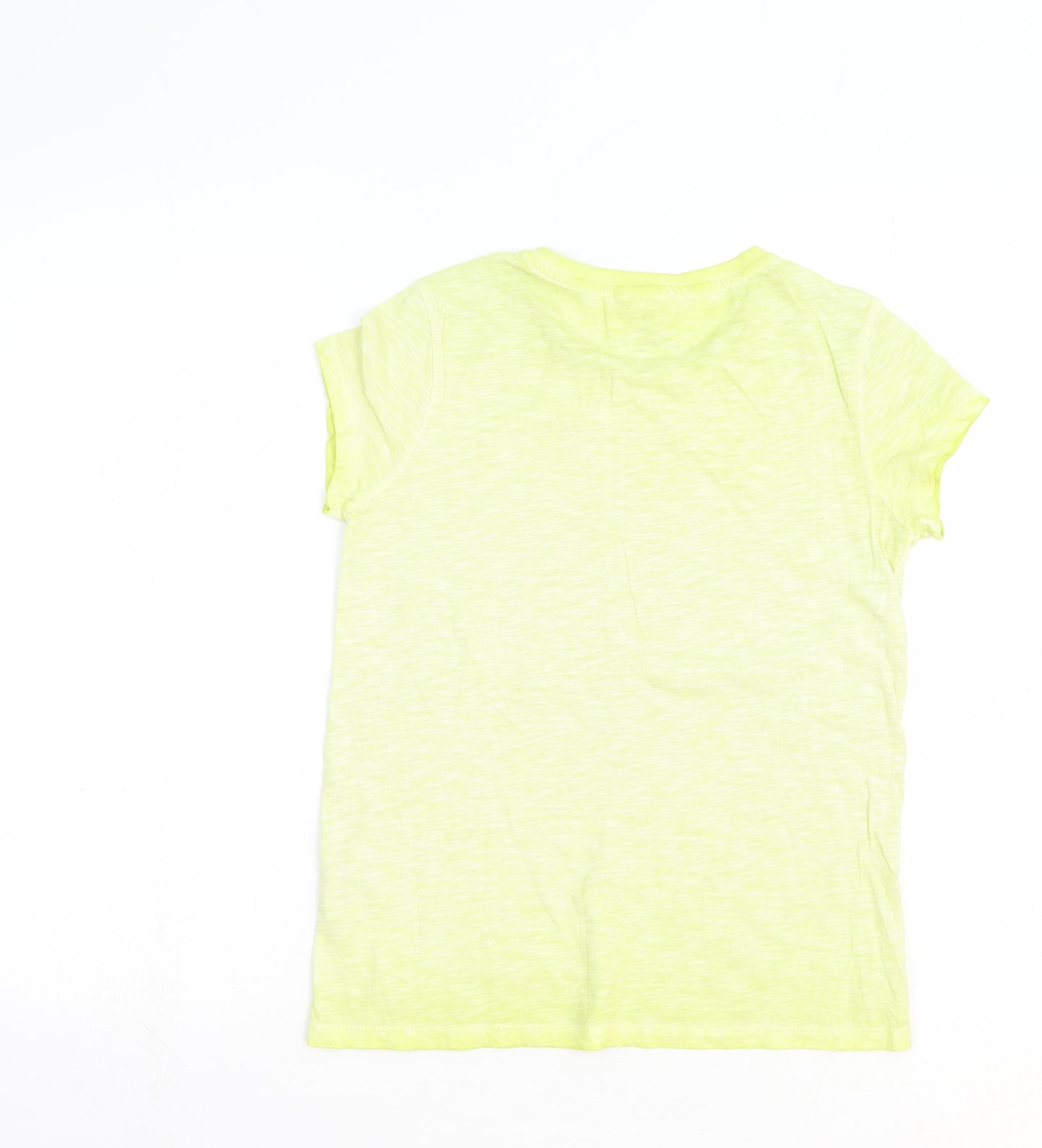 NEXT Girls Yellow 100% Cotton Basic T-Shirt Size 10-11 Years Round Neck Pullover - Heart