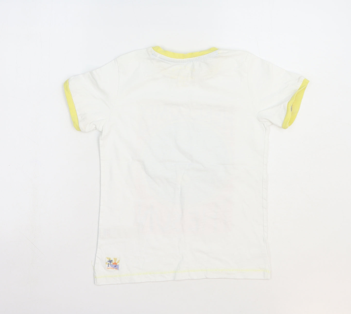 Fat Face Boys White 100% Cotton Basic T-Shirt Size 8-9 Years Round Neck Pullover - Here comes the Sun