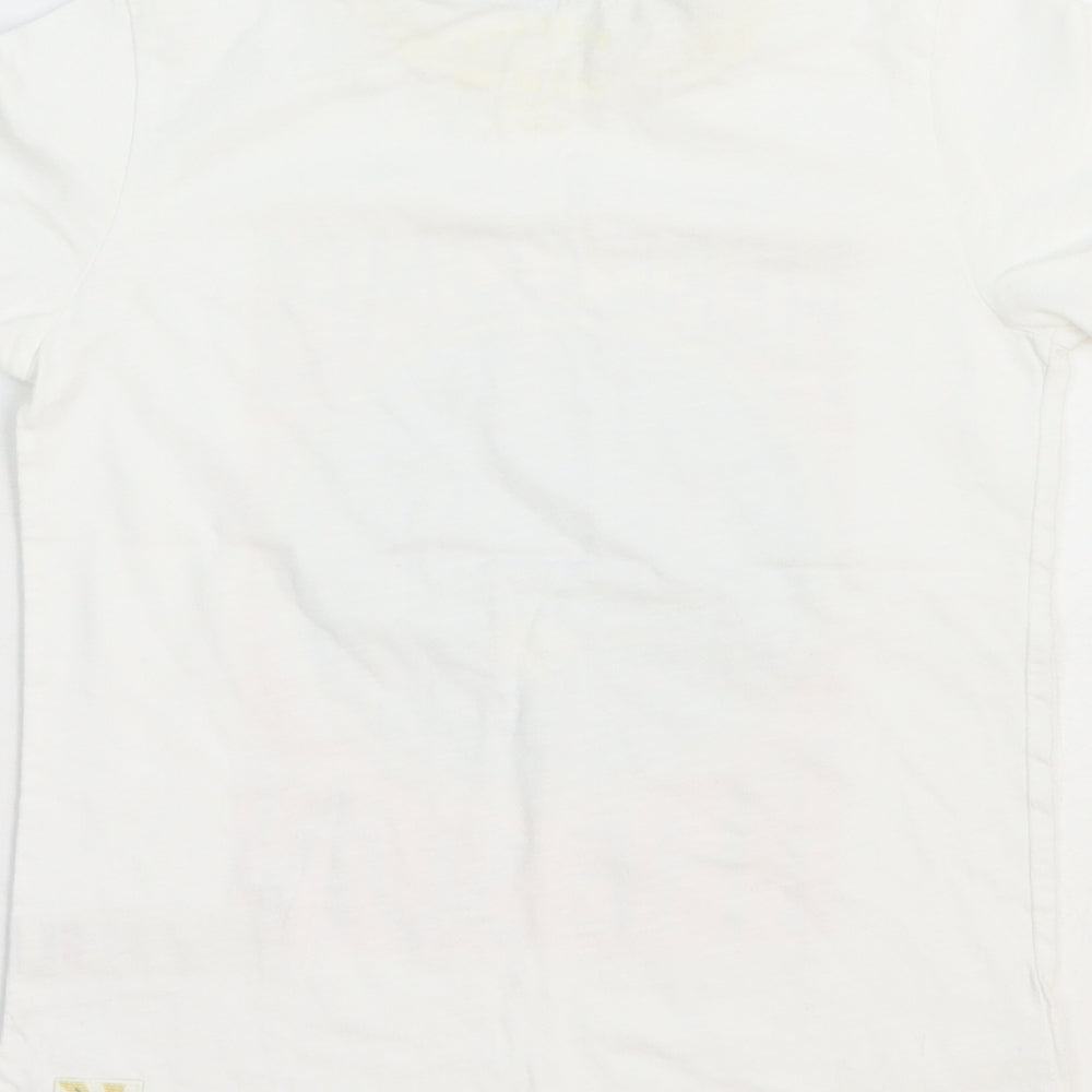 Fat Face Boys White 100% Cotton Basic T-Shirt Size 8-9 Years Round Neck Pullover - Here comes the Sun