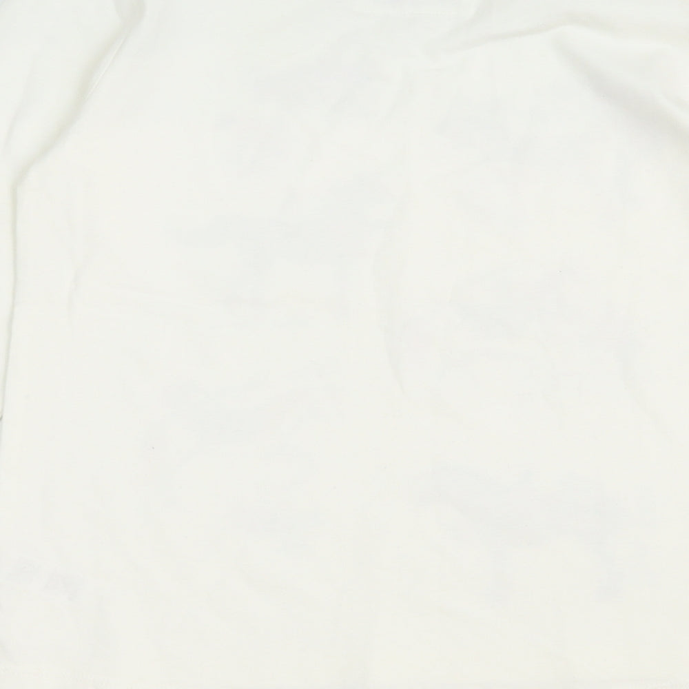 TU Girls White 100% Cotton Basic T-Shirt Size 11 Years Round Neck Pullover - Horses