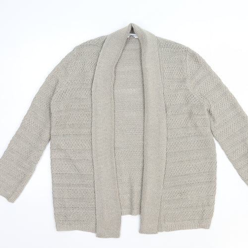 Marks and Spencer Womens Brown V-Neck Acrylic Cardigan Jumper Size 14