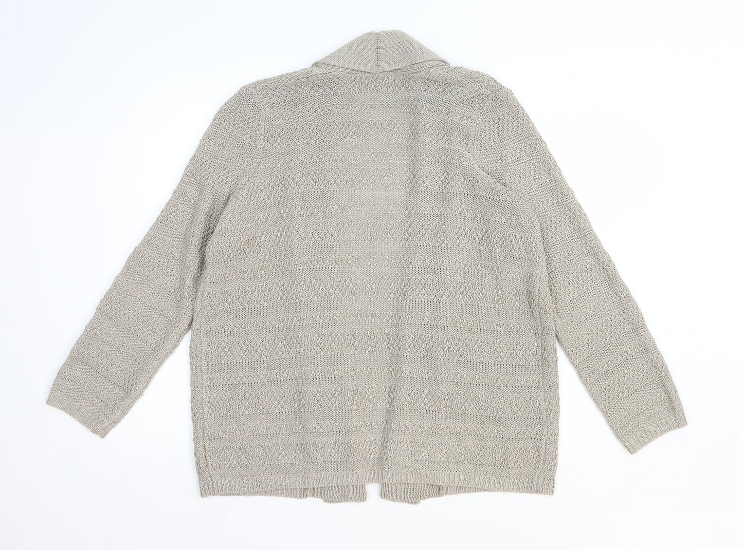 Marks and Spencer Womens Brown V-Neck Acrylic Cardigan Jumper Size 14