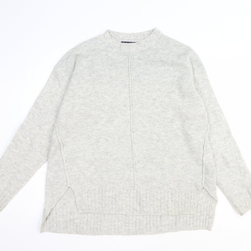 Marks and Spencer Womens Grey Round Neck Acrylic Pullover Jumper Size M