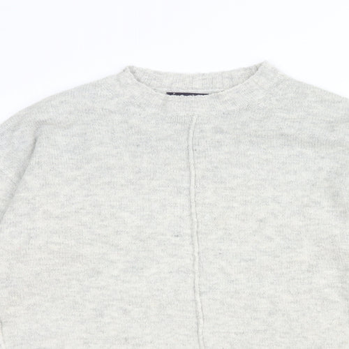 Marks and Spencer Womens Grey Round Neck Acrylic Pullover Jumper Size M
