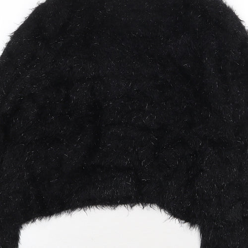 BHS Womens Black V-Neck Nylon Cardigan Jumper Size 10