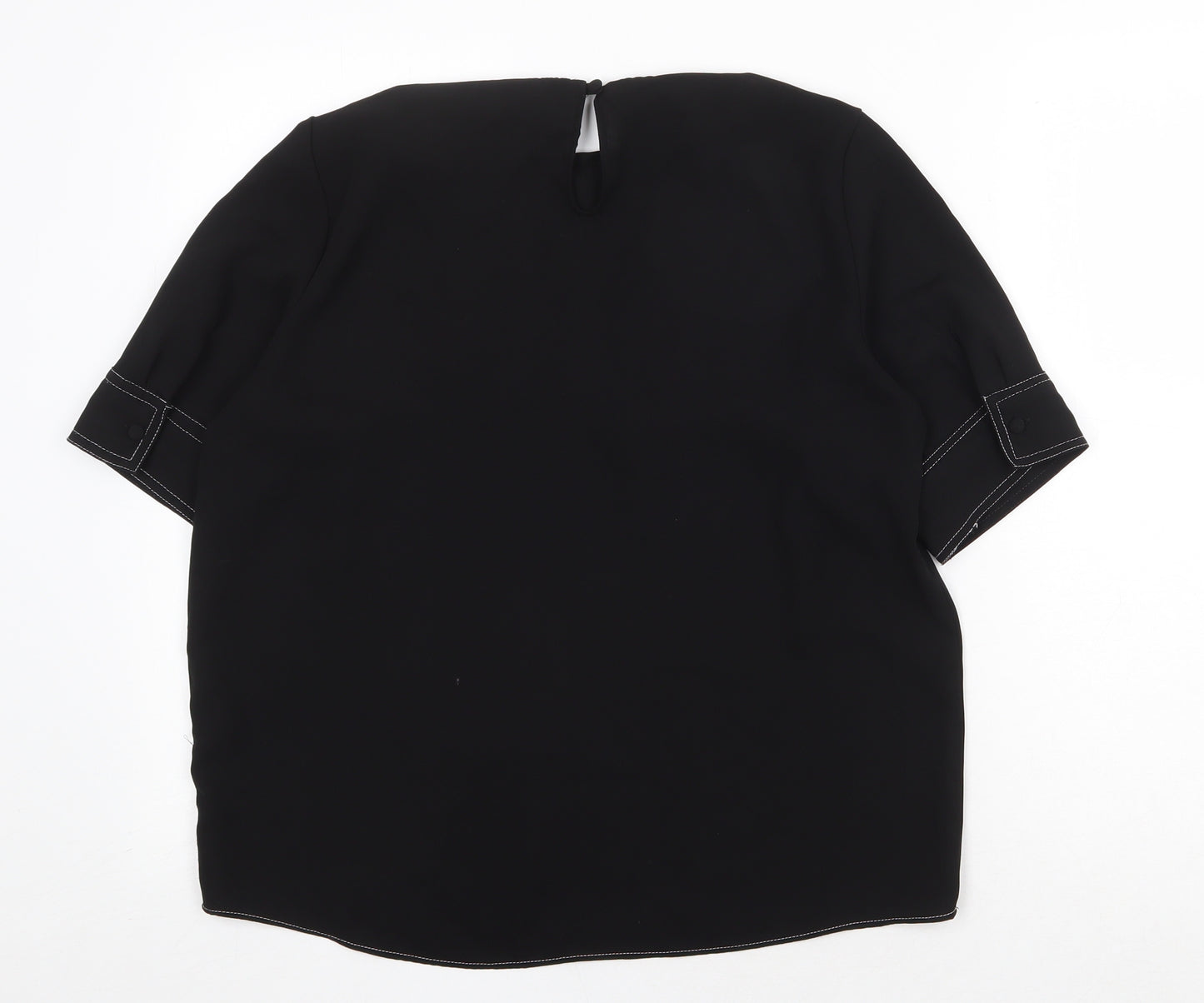 Primark Womens Black Polyester Basic T-Shirt Size 12 Scoop Neck