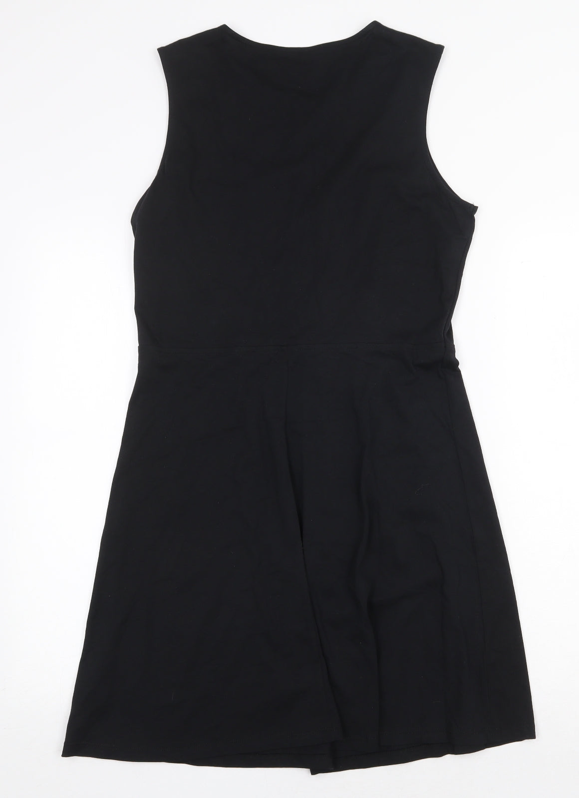 Marks and Spencer Womens Black 100% Cotton Fit & Flare Size 12 Round Neck Pullover