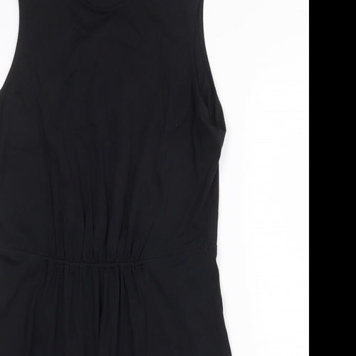 Marks and Spencer Womens Black 100% Cotton Fit & Flare Size 12 Round Neck Pullover