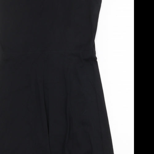 Marks and Spencer Womens Black 100% Cotton Fit & Flare Size 12 Round Neck Pullover