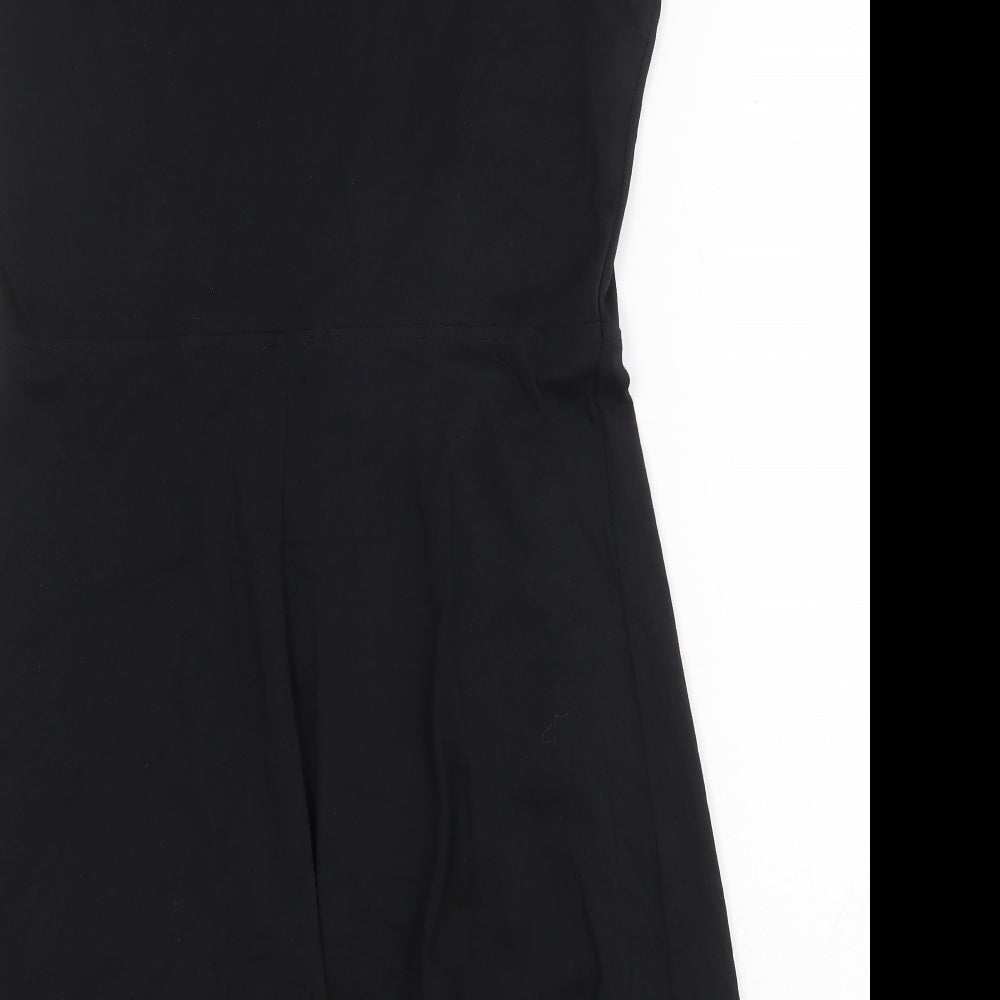 Marks and Spencer Womens Black 100% Cotton Fit & Flare Size 12 Round Neck Pullover