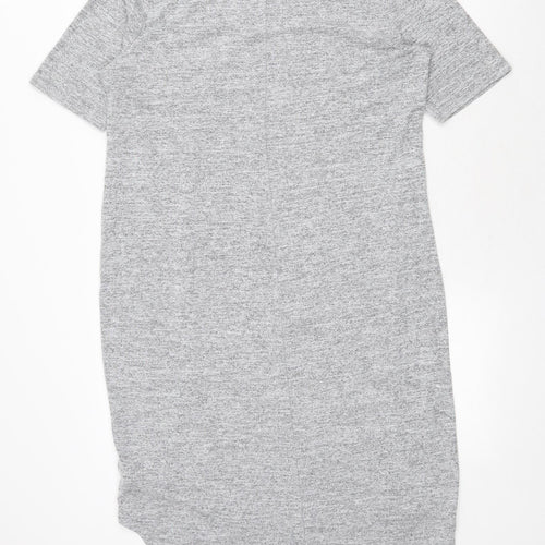 Gap Womens Grey Polyester T-Shirt Dress Size L V-Neck Pullover