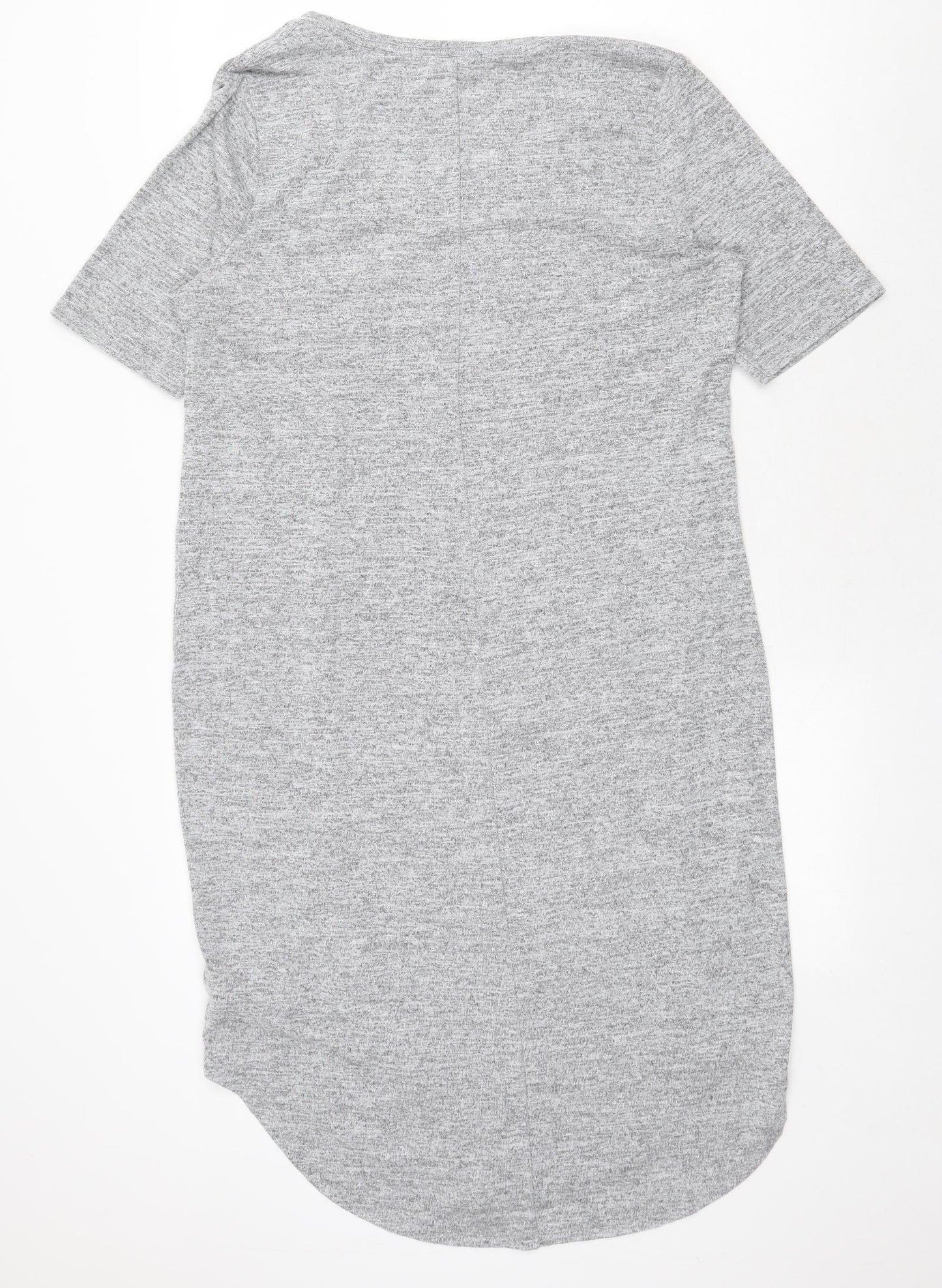 Gap Womens Grey Polyester T-Shirt Dress Size L V-Neck Pullover