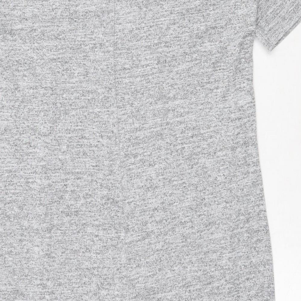Gap Womens Grey Polyester T-Shirt Dress Size L V-Neck Pullover