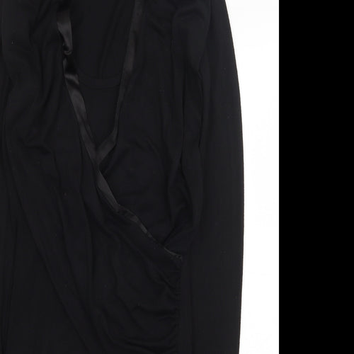 French Connection Womens Black Cotton A-Line Size 10 V-Neck Pullover