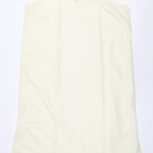Preworn Womens Ivory Polyester A-Line Size 24 Round Neck Pullover
