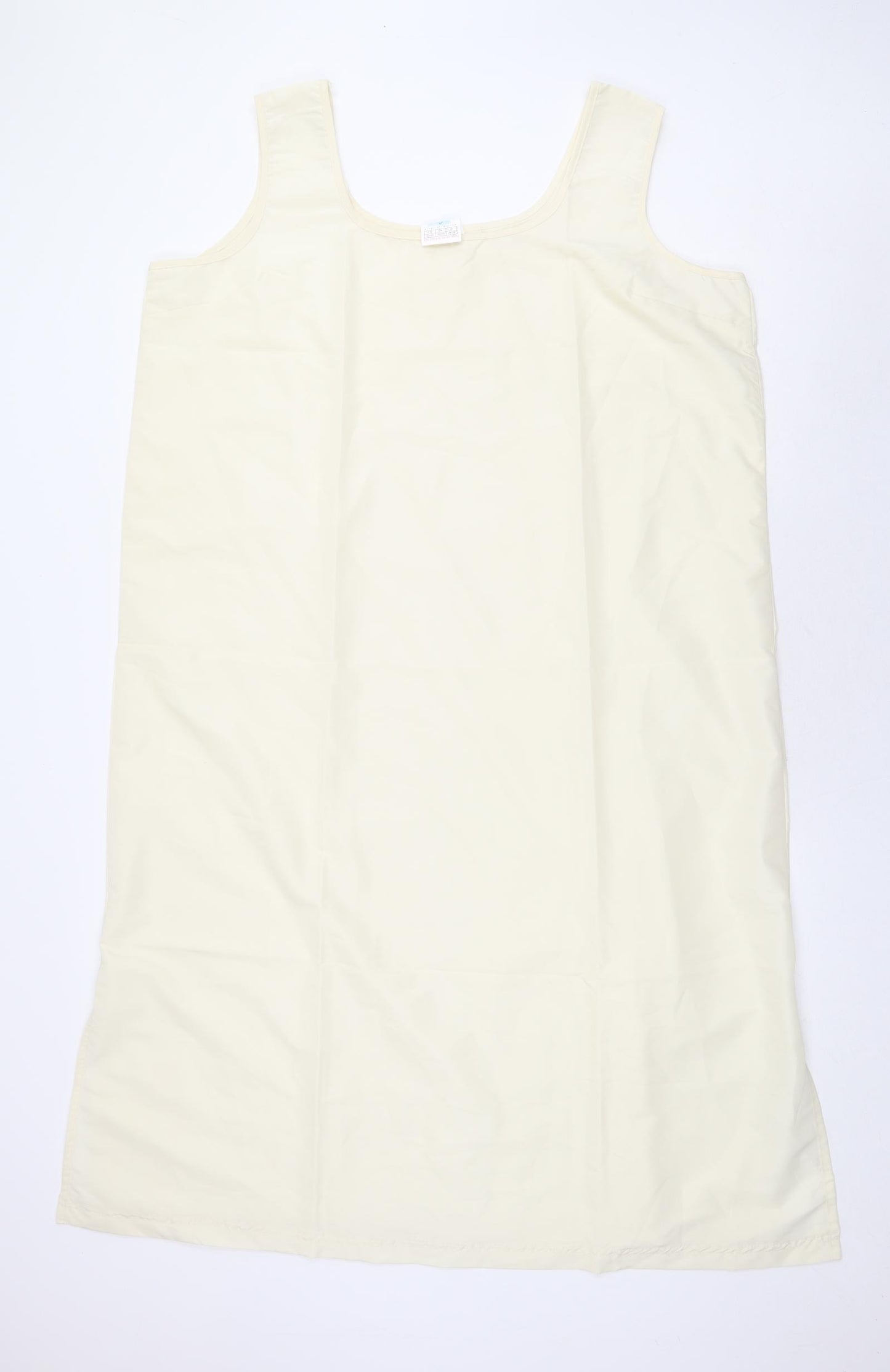 Preworn Womens Ivory Polyester A-Line Size 24 Round Neck Pullover
