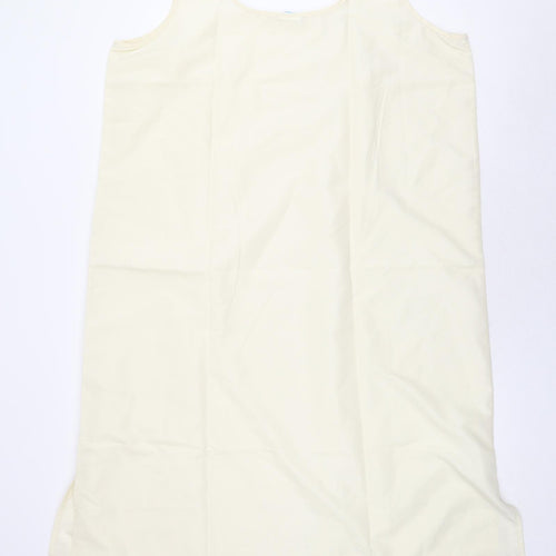 Preworn Womens Ivory Polyester A-Line Size 24 Round Neck Pullover