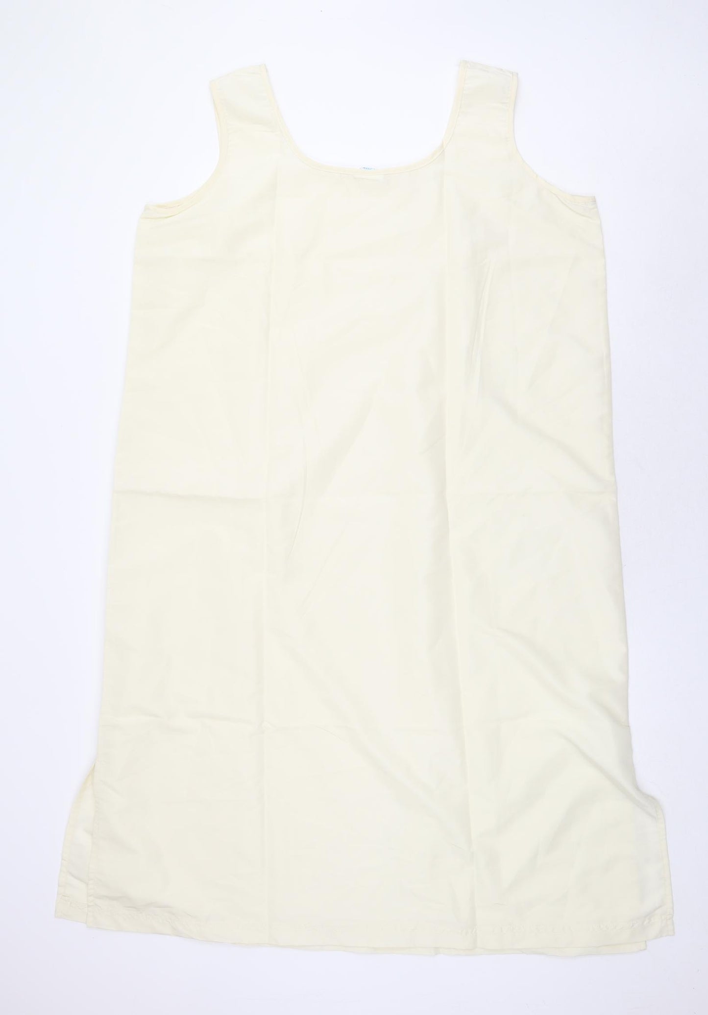 Preworn Womens Ivory Polyester A-Line Size 24 Round Neck Pullover
