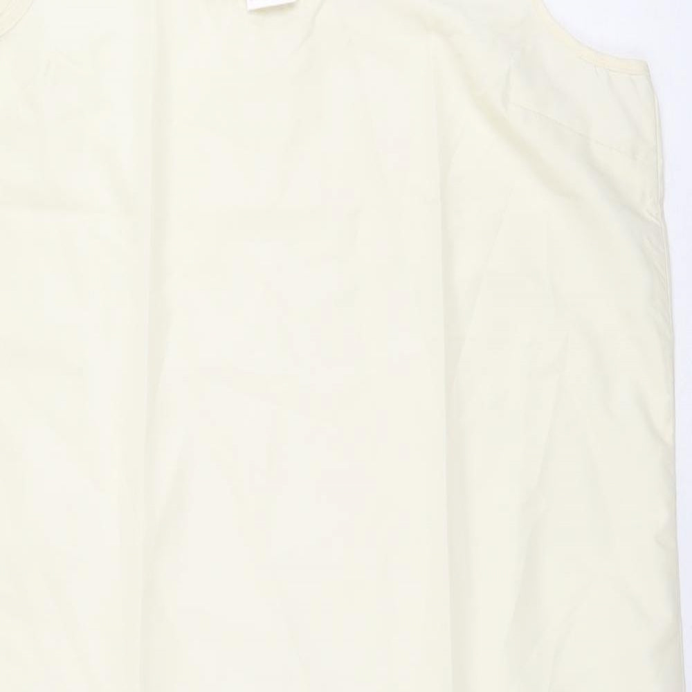 Preworn Womens Ivory Polyester A-Line Size 24 Round Neck Pullover