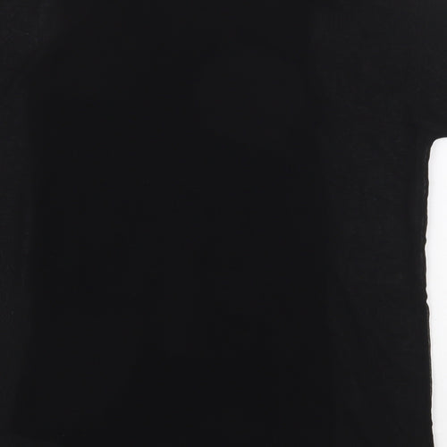 Design History Womens Black Polyester Basic T-Shirt Size S Round Neck