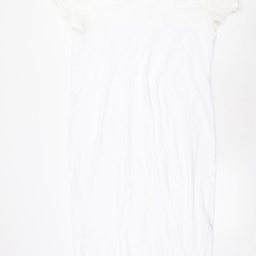 Marks and Spencer Womens White Solid 100% Cotton Top Dress Size 14