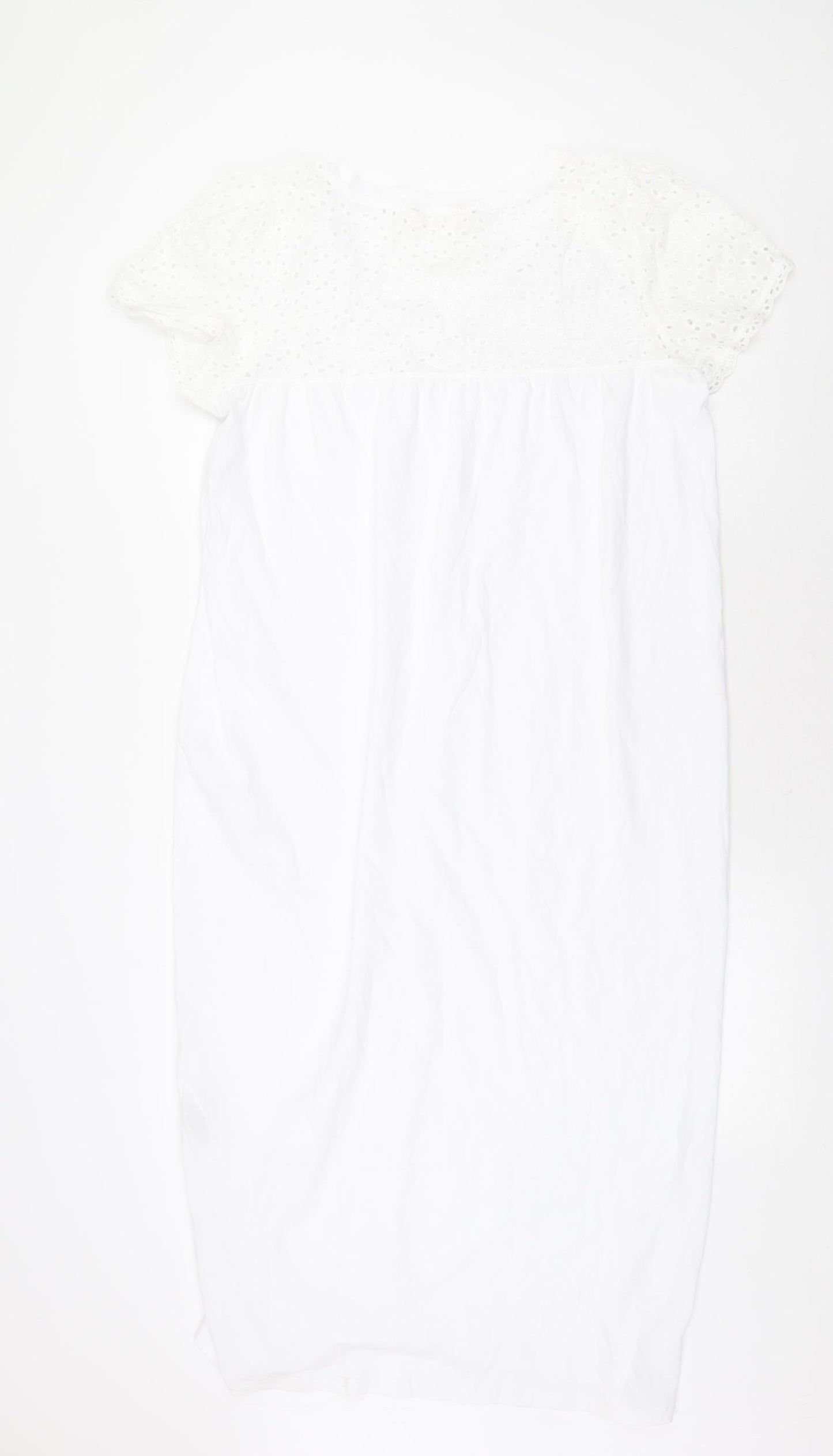 Marks and Spencer Womens White Solid 100% Cotton Top Dress Size 14