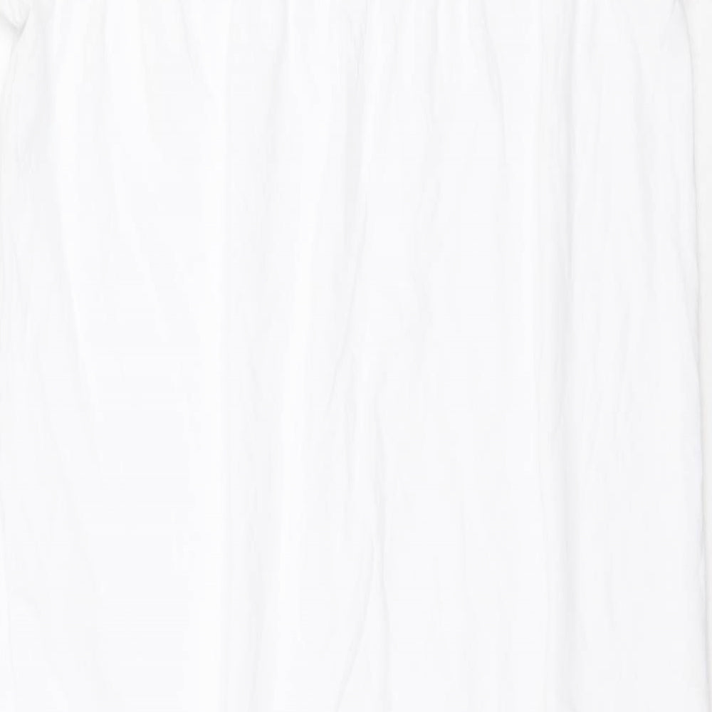 Marks and Spencer Womens White Solid 100% Cotton Top Dress Size 14
