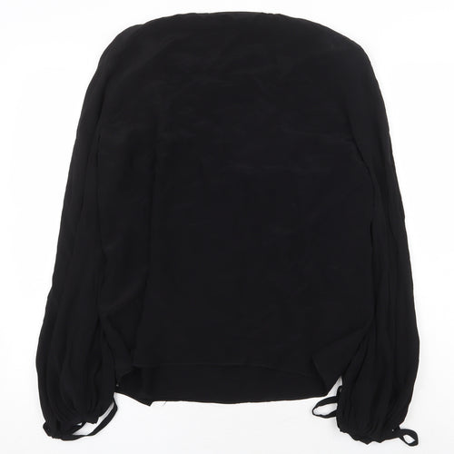 Zara Womens Black Viscose Basic Blouse Size S Round Neck
