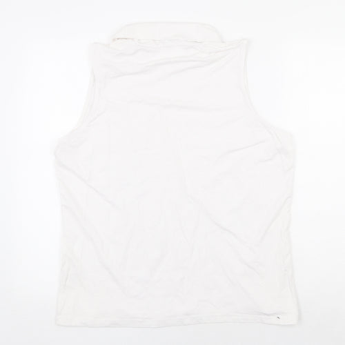 Originals Womens White Cotton Basic Tank Size XL Roll Neck