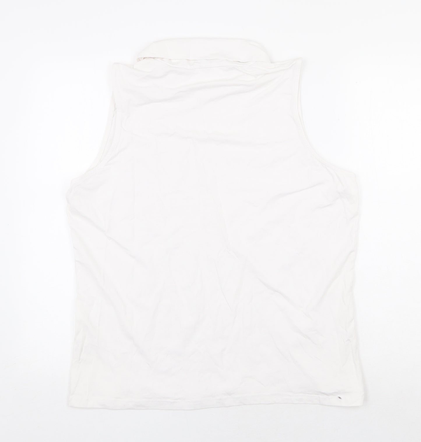 Originals Womens White Cotton Basic Tank Size XL Roll Neck