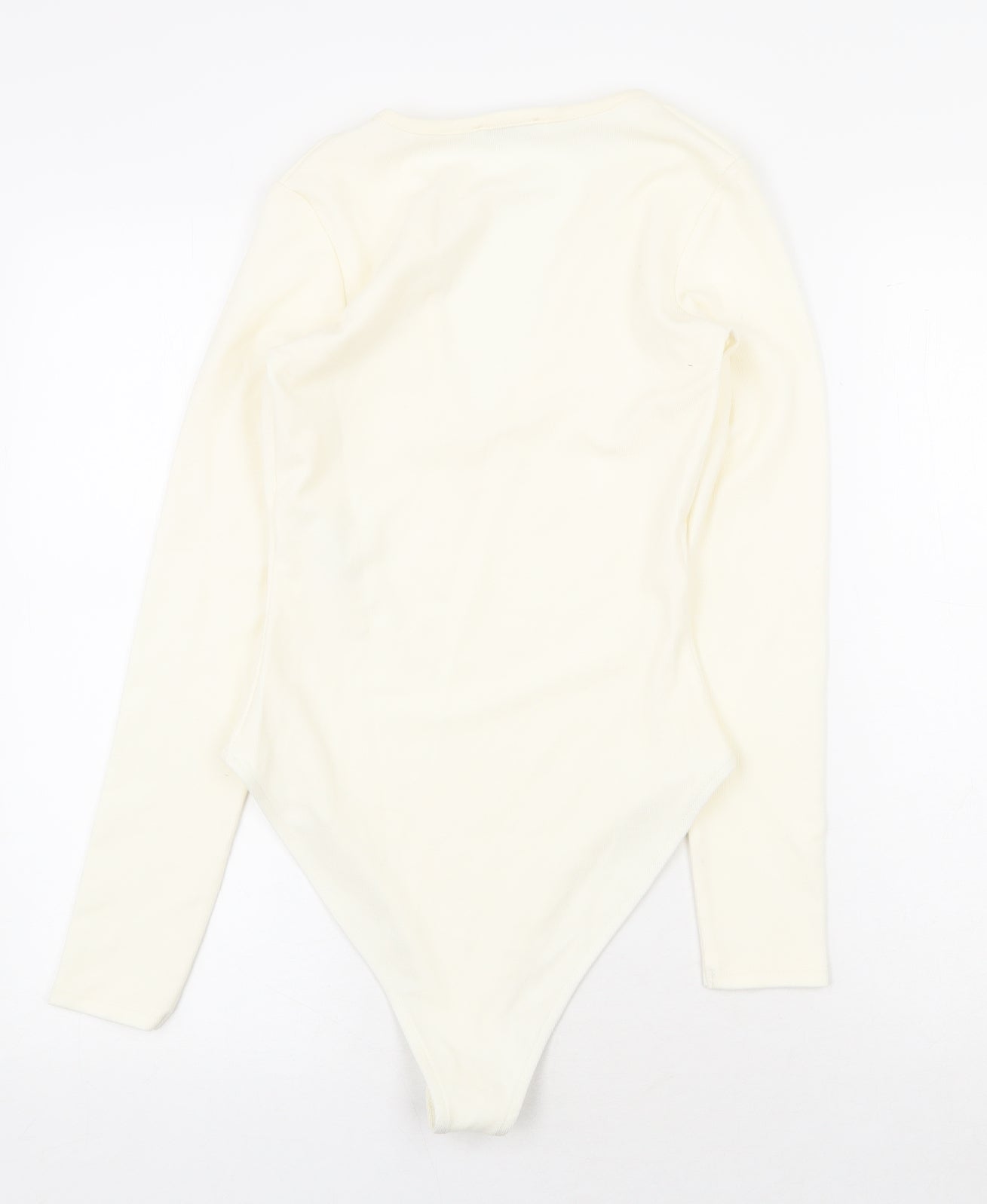 Zara Womens Ivory Polyester Bodysuit One-Piece Size M Snap