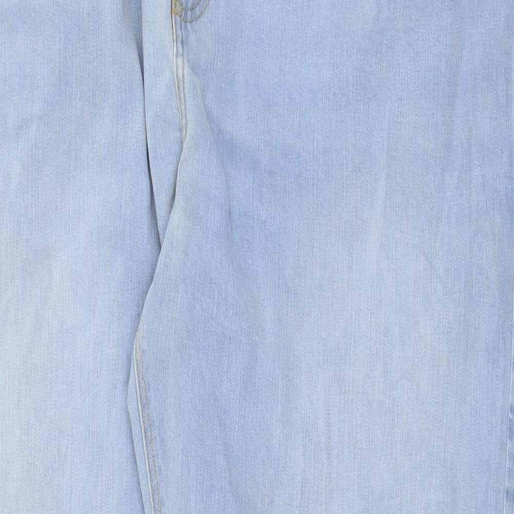 Marks and Spencer Mens Blue Cotton Straight Jeans Size 42 in Regular Zip