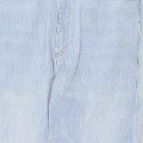 Marks and Spencer Mens Blue Cotton Skinny Jeans Size 36 in Regular Zip