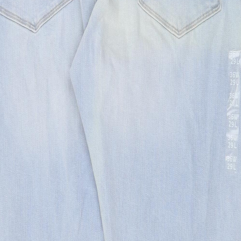 Marks and Spencer Mens Blue Cotton Skinny Jeans Size 36 in Regular Zip