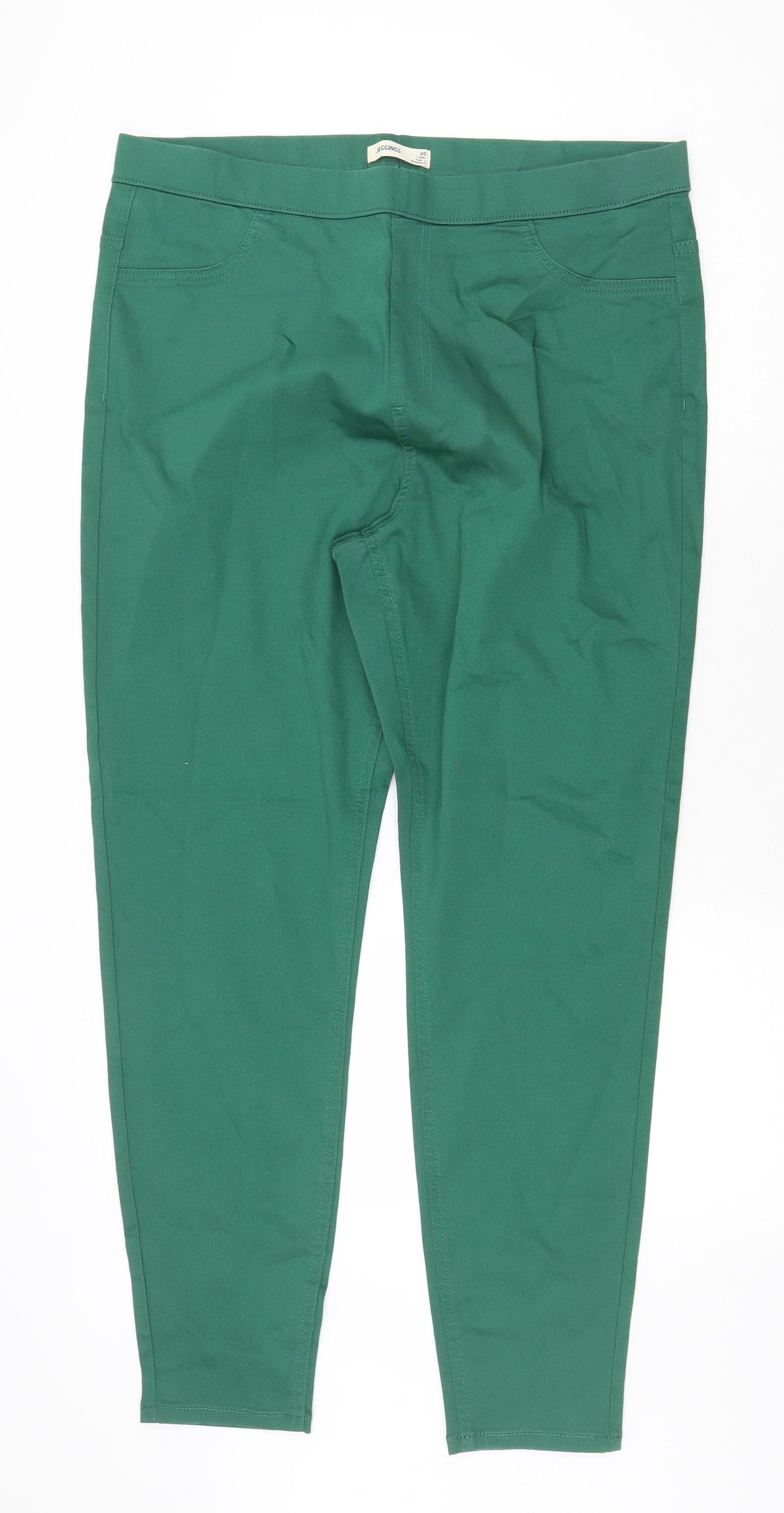 Marks and Spencer Womens Green Cotton Jegging Jeans Size 20 Regular