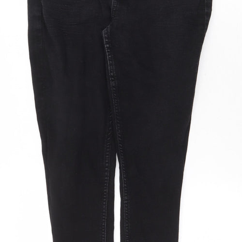 Marks and Spencer Womens Black Cotton Skinny Jeans Size 12 Regular Zip