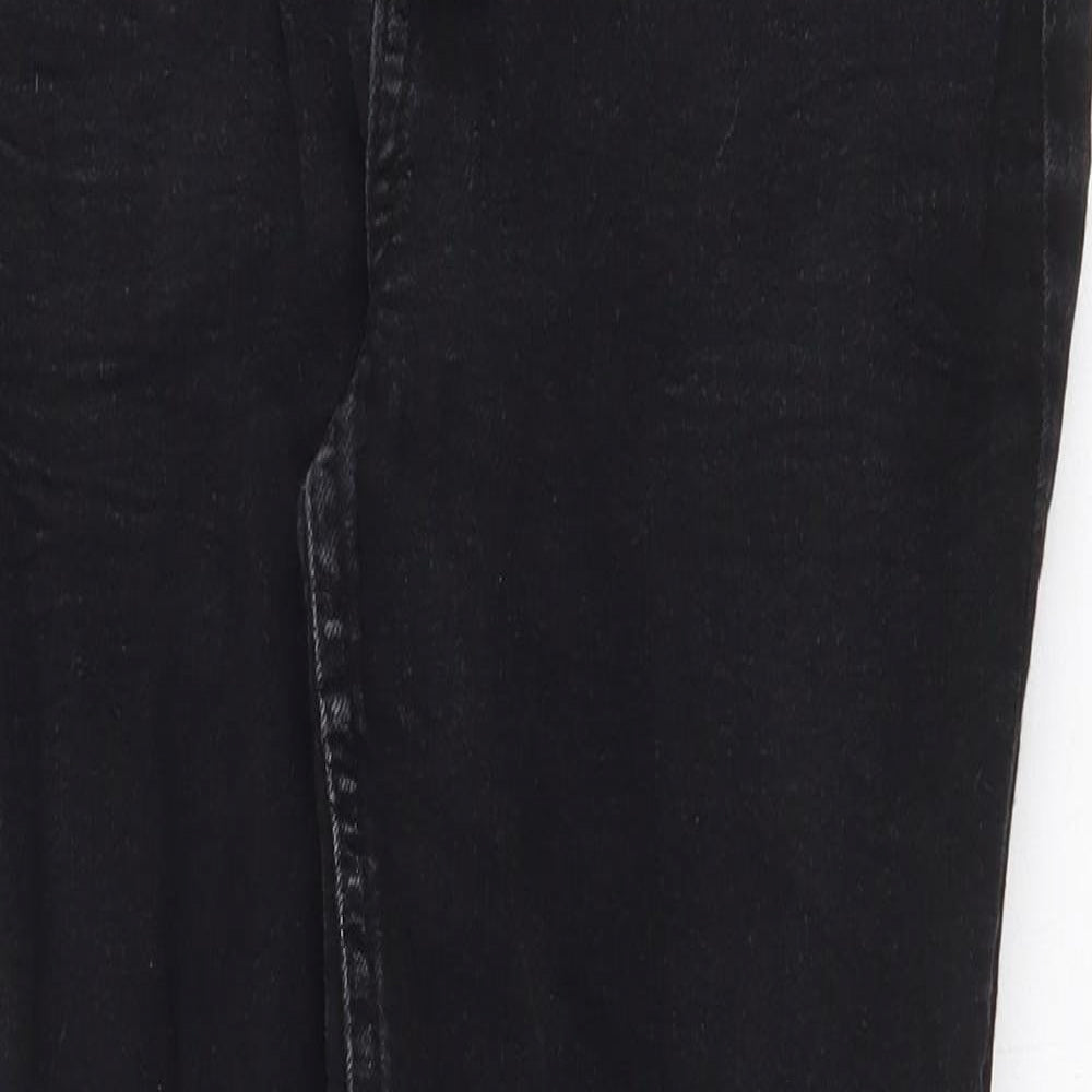 Marks and Spencer Womens Black Cotton Skinny Jeans Size 12 Regular Zip