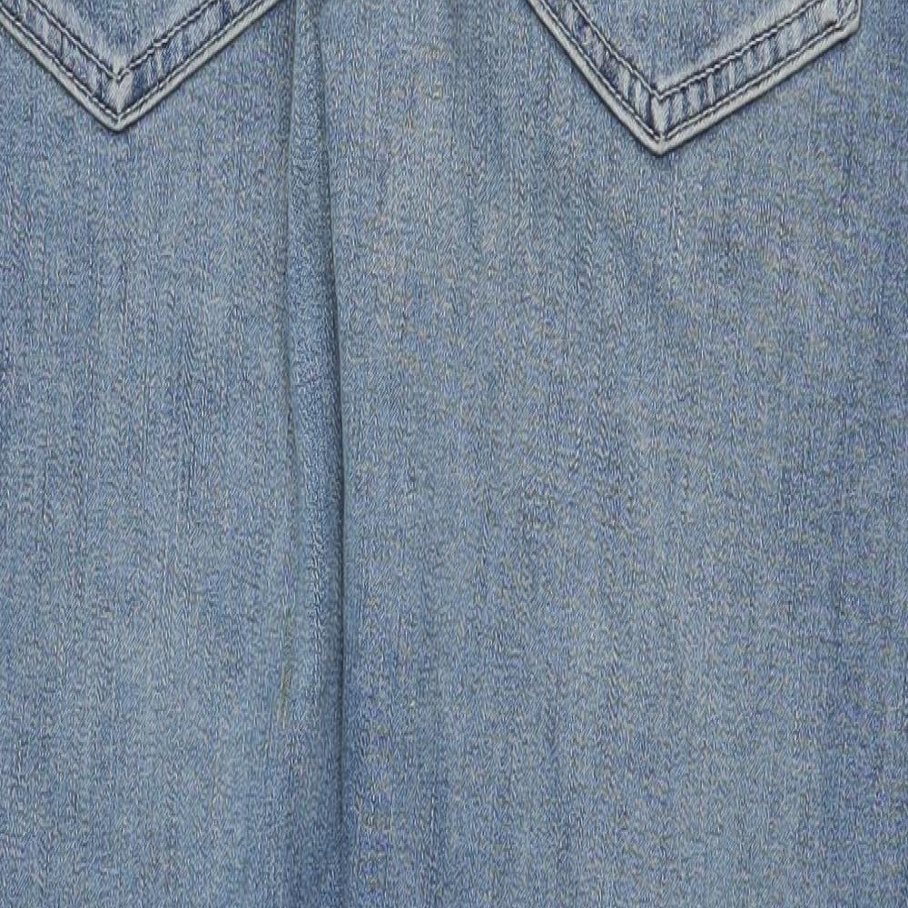 Marks and Spencer Womens Blue Cotton Straight Jeans Size 30 Regular Zip