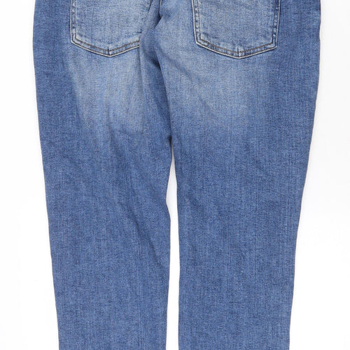 Denim & Co. Womens Blue Cotton Straight Jeans Size 10 Regular Zip