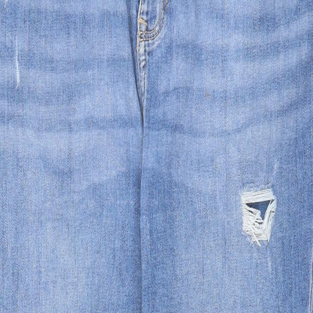 Marks and Spencer Womens Blue Cotton Skinny Jeans Size 18 Regular Zip