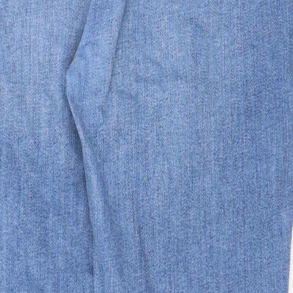 Marks and Spencer Womens Blue Cotton Skinny Jeans Size 18 Regular Zip