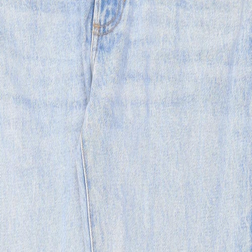 Marks and Spencer Mens Blue Cotton Straight Jeans Size 32 in Regular Zip