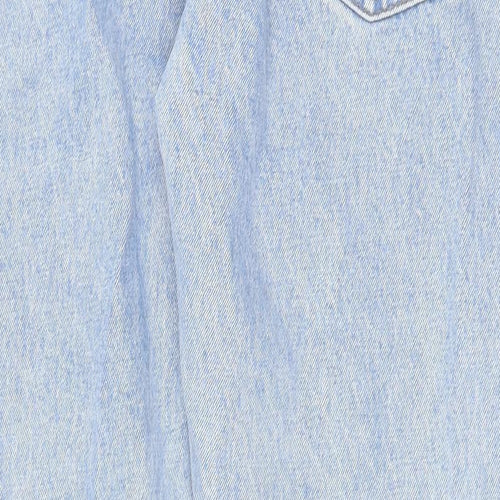 Marks and Spencer Mens Blue Cotton Straight Jeans Size 32 in Regular Zip